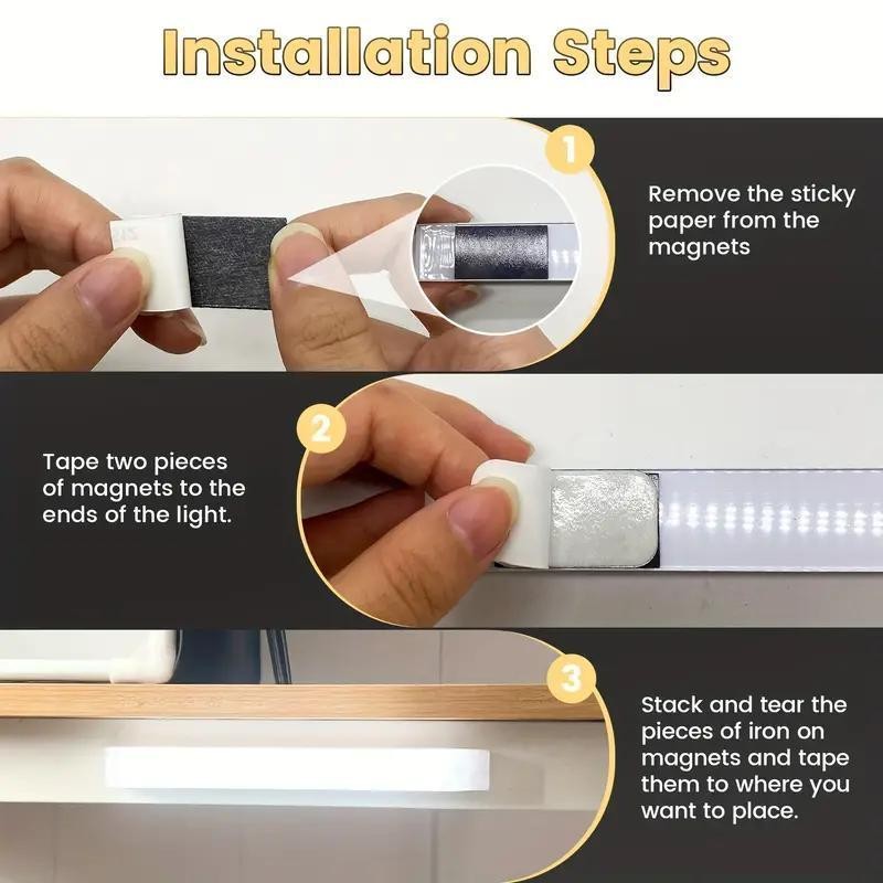 USB Rechargeable Under Cabinet Light, Motion-Sensor LED Light, Cabinet Lamp,
