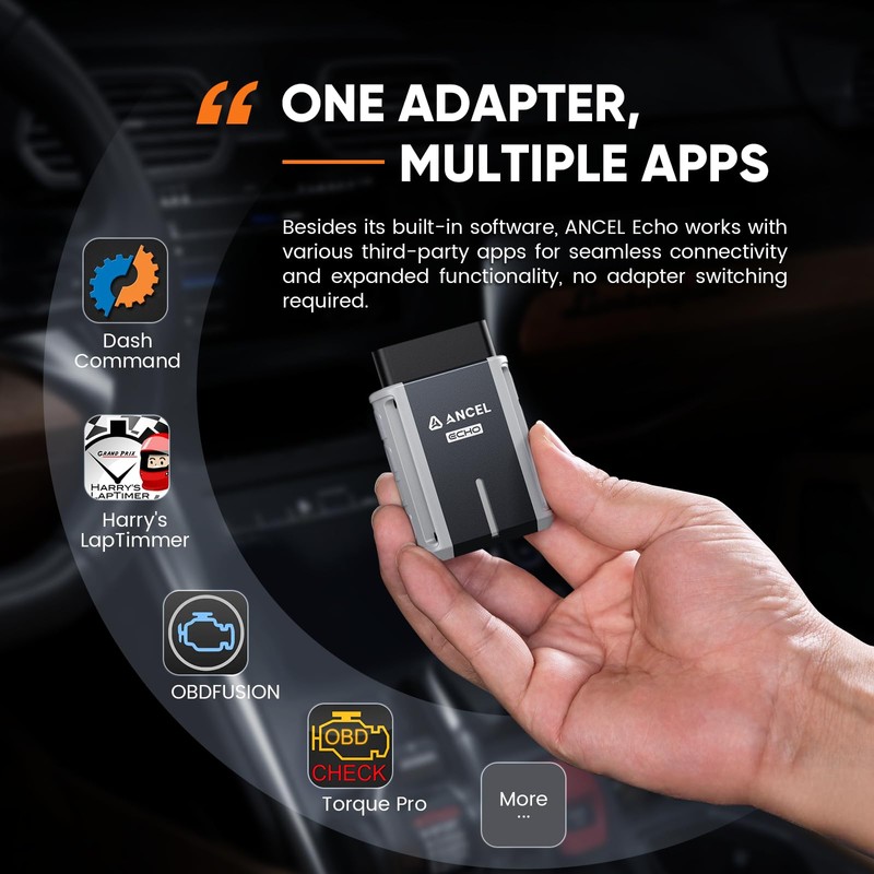 ANCEL Echo OBD2 Scanner Bluetooth - All Systems Code Reader,