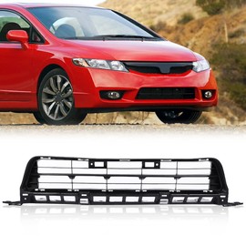 PIT66 Front Lower Bumper Cover Grille Compatible with Honda Civic Sedan 2009 2010 2011 Bumper Cover Grill