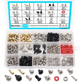 Bemaka 502PCS Computer Screws Assortment Kit, Motherboard Standoffs Screws PC Screws