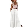 HAEOF Women's Summer Boho Elastic High Waist Maxi Skirt A-Line