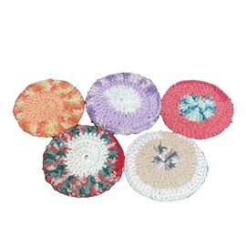 Handmade Double Thickness Round Dish Cloth and Scrubbie in one - Scrub Off Yarn - Set of 2 - Reusable - Sponge - Pot Scrubber - Scouring Pad - Kitchen Helper