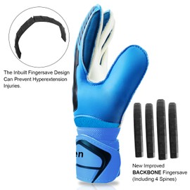 Obbsen Football Goalkeeper Gloves for Kids Youth and Adult | Goalie Gloves with Finger Protection and Super Grip | Boys Mens Goalkeeping Gloves Size 5/6/7/8