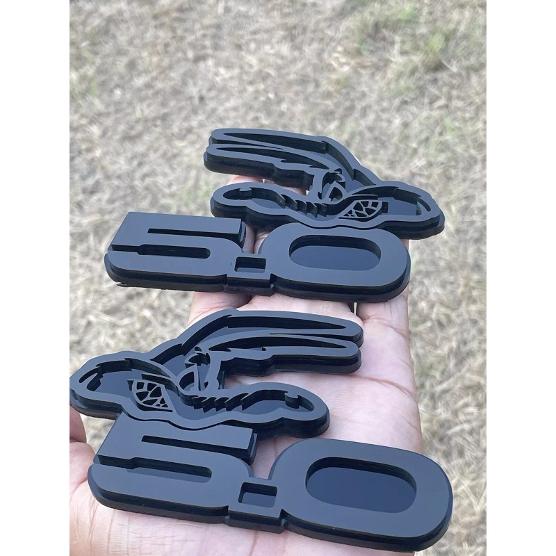 Badge Addictz COYOTE 5.0 Emblem Badges Matte On Black Fender