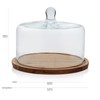 Libbey Acaciawood Flat Round Wood Server with Glass Dome