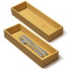 guiogc Bamboo Drawer Silverware Organizer, Utensil Organizer, Bamboo Storage Box
