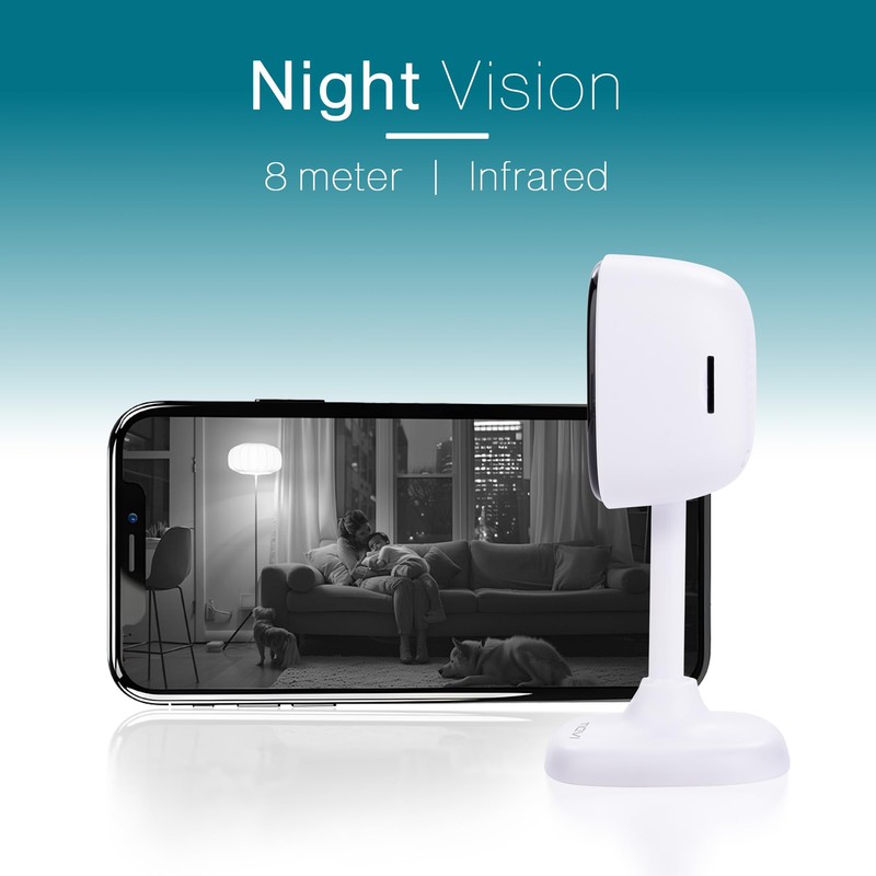 Tiqvi - Smart Indoor Camera WiFi, 1080P, Dualband (2.4/5GHz), Infrared