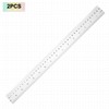HARFINGTON 2pcs Clear Plastic Ruler 40cm (1.57 Inch) Metric Inch