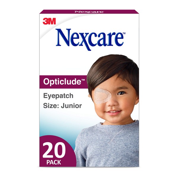 Nexcare Opticlude Orthoptic Eye Patches, Junior Size, 20-Count Boxes (Pack of 4)