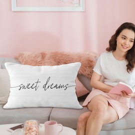 YeiHe Sweet Dreams Pillow Cover,12x20 Pillow Cover,Decorative Pillows for Bedroom,Throw Pillows for Bedroom,Decorative Pillows for Bed,Bed Decorative Pillows