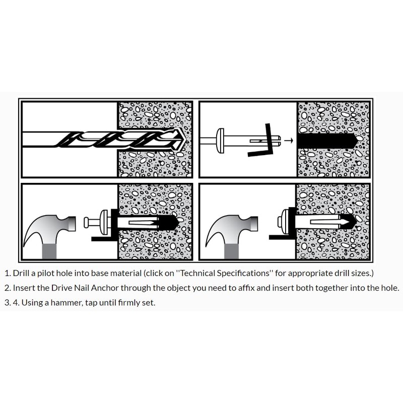 20 Qty 1/4" x 1-1/4" Zinc Plated Hammer Drive Nail