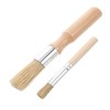 2 pcs Multifunctional Wooden Handle Round Small Pastry Brush, Round