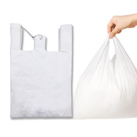 100 Count Milky White Delivery Plastic Bags 24x38cm Large 3ea