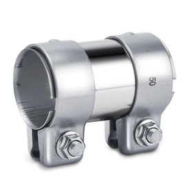 Fit4drive Exhaust Clamp Stainless Steel - Universal Exhaust Clamp Pipe Connector for Cars and Trucks Rustproof with Temperature Resistance Diameter (50 x 95 mm)