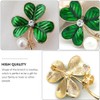 Holibanna Irish Shamrock Clover Leaf Brooch Rhinestone Crystal Brooch Clover