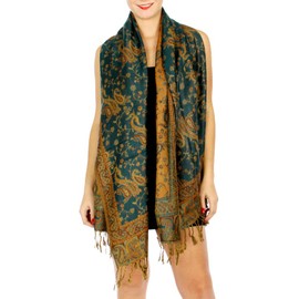 SERENITA Pashmina Scarf for Women Large Cashmere feel Reversible Shawl Wraps, Soft Scarves Travel Accessories