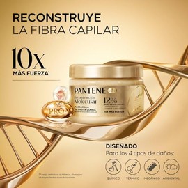 Pantene Reconstrucción Molecular Mascarilla Intensiva Diaria Para Cabello muy Dañado y Débil 300 ml