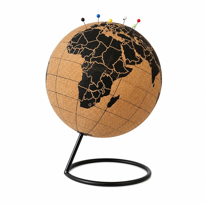 Cork Globe with Push Pins for Travel Memories – 3D
