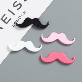 Big Beard Rhinestone Nail Charms Bright Doll Beard Cream Designs DIY Handmade Nail Accessories 40pcs Resin Mixed Color Beard Design Nail Art Charms 14 * 44MM Big Size Nail Deocrations