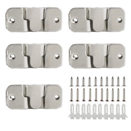 ULIFESTAR Furniture Flush Mount Bracket,Stainless Steel Picture Hanger Hook,Headboard Wall Mount Hardware,Heavy Duty Photo Frame Hook for Hanging Wedding Picture Photo Frame Mirror 10 Pack (Small)