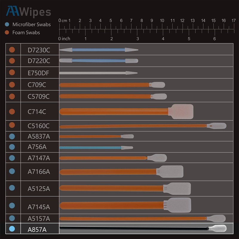 AAwipes Long Swabs Polyester Swabs Lint Free with Long Handle