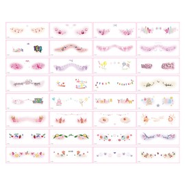 Kotkiddy 10 Sheets Glitter Music Freckles Tattoo Stickers, Music Faux Freckles Patches, waterproof, glossy face makeup