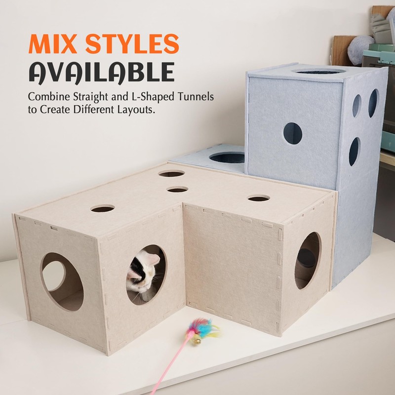 PETKARAY Cat Tunnel, Original Cat Hideaway Cave for Indoor Cats,