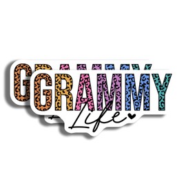 Printlabz Grammy Awards Leopard Print Stickers - 2 Pack - 5" On Longest Side - Multicolor Vinyl - Metal, Plastic, Glass, Wood - Modern, Contemporary - Rectangular - Letter Print - Outdoor Use