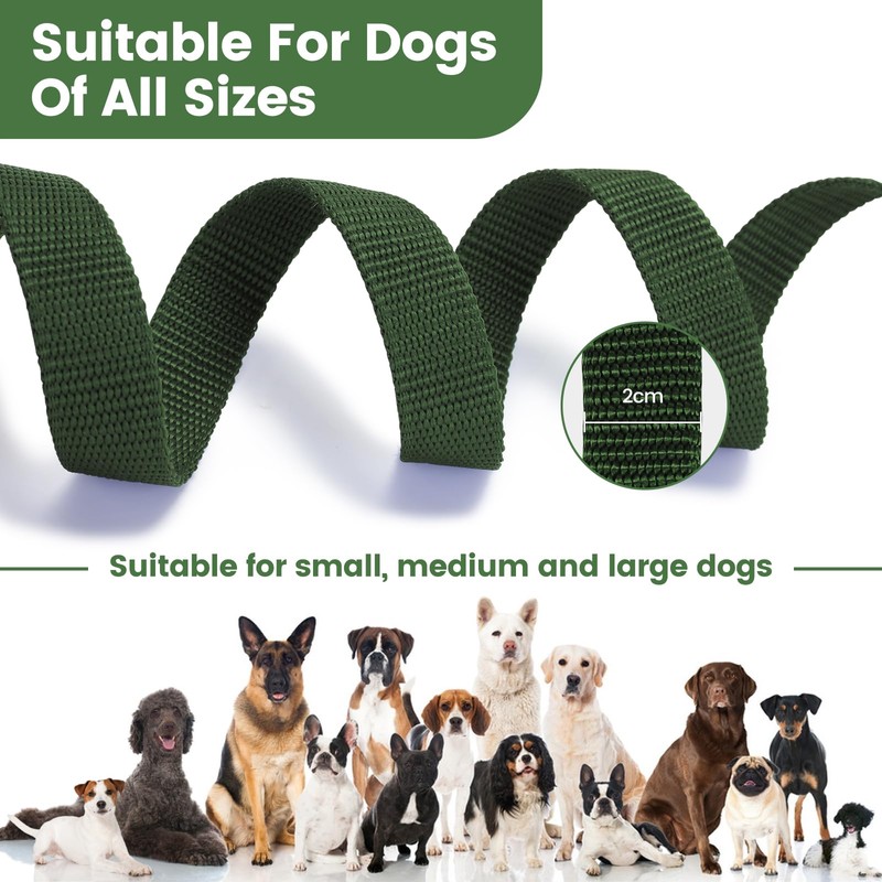 HAPPY HACHI Dog Training Lead, Long Line Nylon Leash for