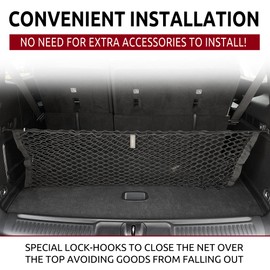 Envelope Style Automotive Elastic Trunk Mesh Cargo Net for Jeep Wagoneer 2022 - Premium Trunk Organizer and Storage - Luggage Net for SUV - Best Car Organizer for Jeep Wagoneer