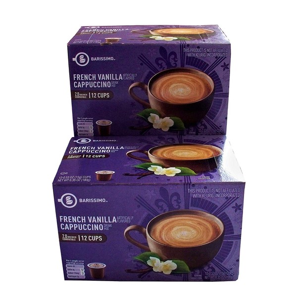 Barissimo French Vanilla Cappuccino Coffee Cocoa Pods 2 Pack K-Cup