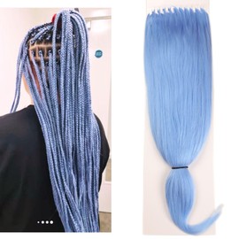 Pre sectioned Braiding Hair for Braids Blue Yaki Ez Braid Braiding Hair Pre stretched