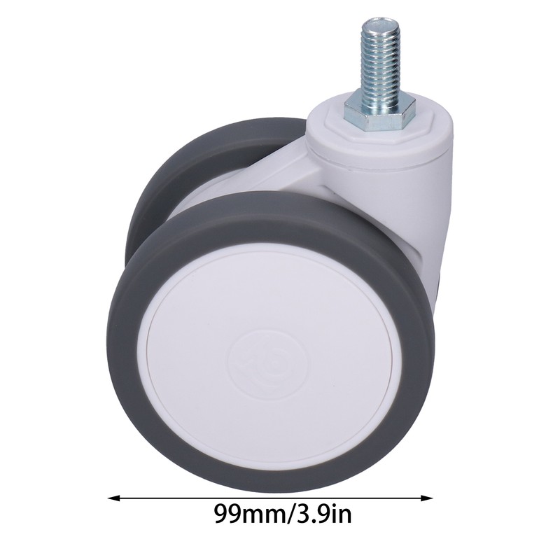 Caster 4in TPR M12 Universal Swivel Silent Rolling Wheel Accessory