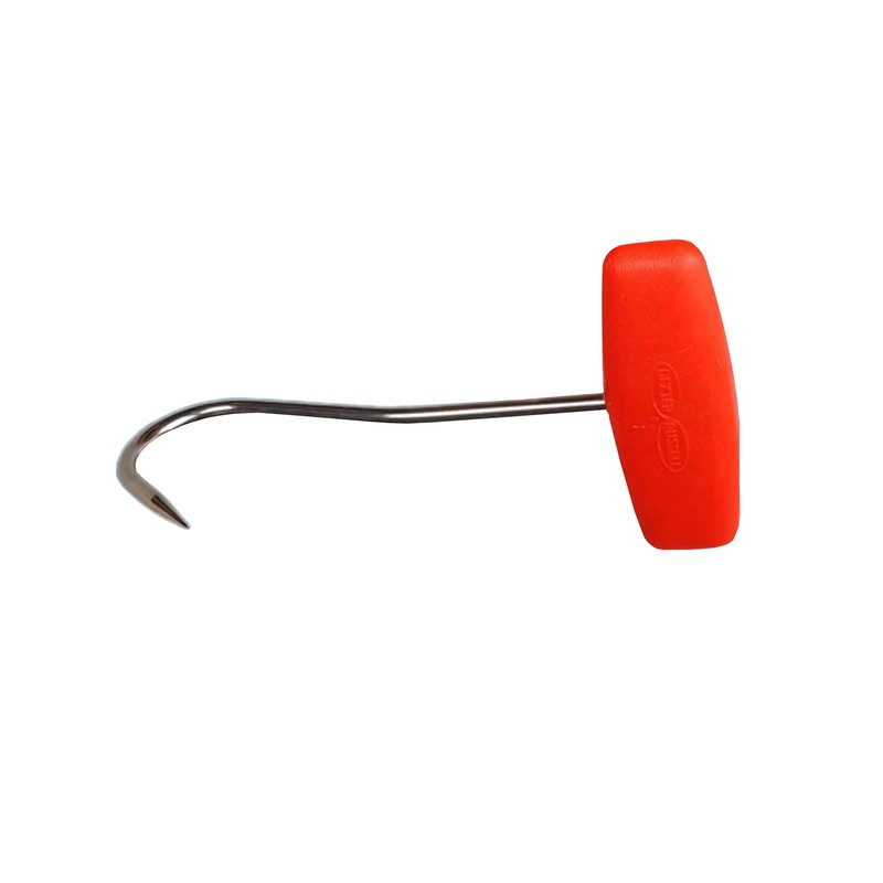 Grekywin Meat Hooks with Orange Hook Handle, Stainless Steel Butchering
