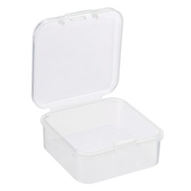 PATIKIL 45x20mm 8pcs Clear Storage Containers Hinged Lid Plastic Square Box for Beads Arts and Crafts