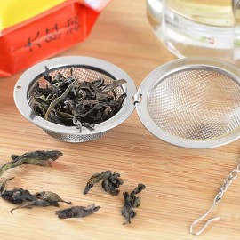 Veraly Duo Infusor Té Esfera Metal Filtro Malla Acero Inoxidable Color Plateado