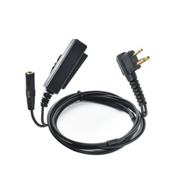 HYSHIKRA Universal 2 Way Radio Audio Adapter Cable 3.5 Female to Multi-pin with PTT 3.5mm Jack Reception Only Headset Compatible with Motorola CP040 DP1400 GP68 GP88 GP300 XT420 (G Shape)