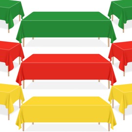 9 Pcs Black History Table Cloths, 220 x 130 cm Red Green Yellow Rectangle Plastic Table Cover for Black History Month Juneteenth Christmas Holiday Party