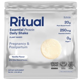 Ritual Prenatal Vegan Plant Based Protein Powder: Choline to Support Pregnancy, Postpartum, & Lactation, 20g Organic Pea Protein from Regenerative Farms in USA, Sugar Free†, Vanilla, 1 Lbs