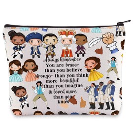 LEVLO Broadway Musical Makeup Bag Musicals Hamilton Gift You are Braver Stronger Smarter Than You Think Hamilto Makeup Bag