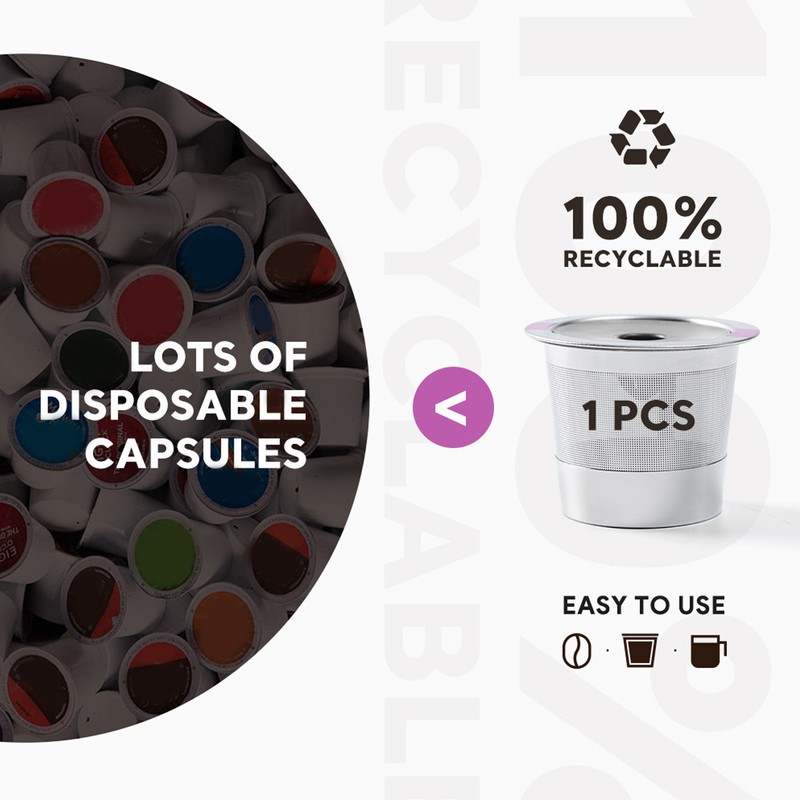 Metal Coffee Pod Stainless Steel Reusable Refillable Filter Cup Single