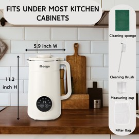 Mooye 8 in 1 Automatic Nut Milk Maker Machine, 35oz Multi-Functional Soy Milk Maker with 10 Blades, Plant-Based, Oat, Almond, Dairy Free Beverages with 12h Timer, Heating, Auto-clean, Keep Warm 2h