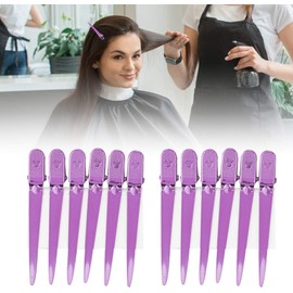 Pinzas para el Cabello, 12pcs / Box Hair Styling Clips Hairdressing Salon Seccionar Horquillas para Styling, 6 Colores Clips Para El Pelo Profesional Acero Material Seccionamiento Pinza de Cabello(morado)