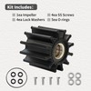 Vanshly,Sea Water Pump Threaded Impeller Repair Kit Replaces Volvo Penta