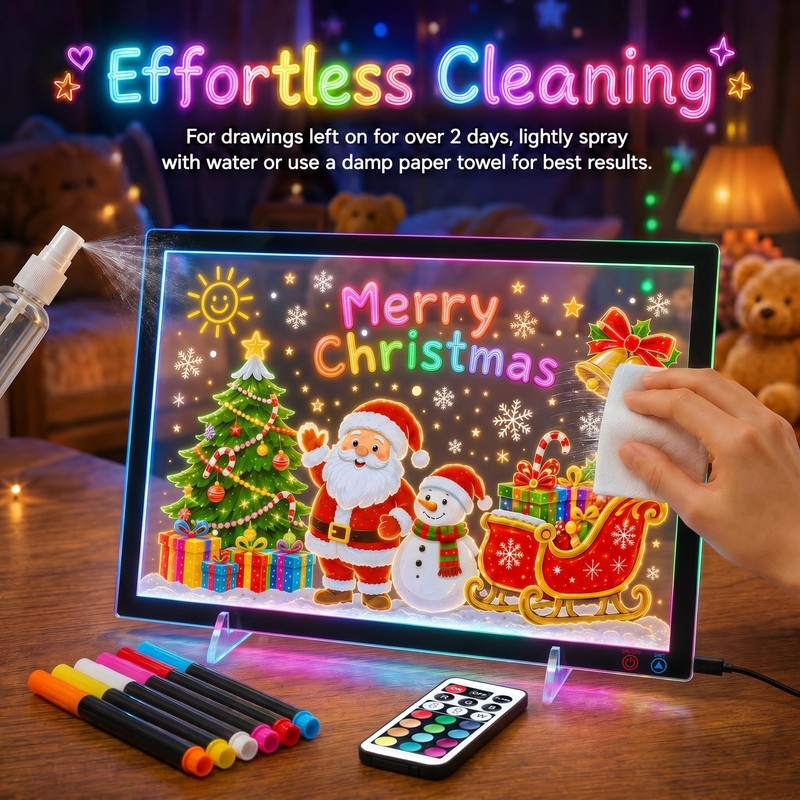 KEAMIMU LED Note Board, 14.2"x11", Acrylic Magnetic Whiteboard