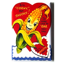 Valentine's Day Corn Fridge Magnet (1.75 x 2.75 inches)