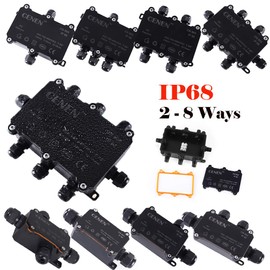 Waterproof Outdoor External Electrical Junction Box Underground Cable Line Wires Power Cord Connector Protection-70 * 40 * 40mm Three Way,PG13.5: 7-12mm
