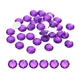 MECCANIXITY Flat Back Round Acrylic Rhinestones,10mm Purple Flatback Crystal Rhinestones for Crafts Clothes Shoes DIY Decoration Gifts 100Pcs