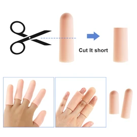 EMSea 30pcs Gel Finger Protector Finger Cots Flexuble for Finger Cracking Skin Color