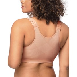 HSIA Front Closure Posture Bra - Women's Wireless Full Coverage Bra Plus Size for Heavy Breast